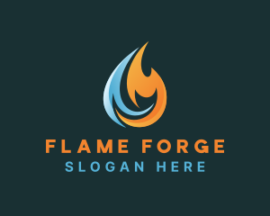 Heat Flame Cooling logo design