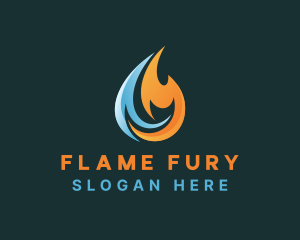 Heat Flame Cooling logo design