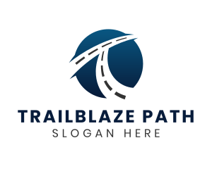 Road Path Letter T logo design