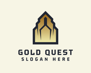 Gold Skyscraper Building logo design