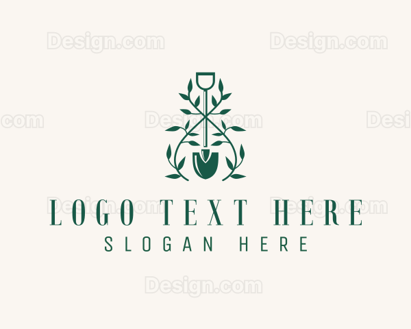 Plant Shovel Landscaping Logo