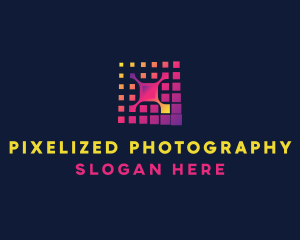 Cyber Technology Pixel  logo design