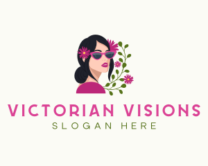 Floral Woman Shades logo design