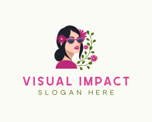 Floral Woman Shades logo design