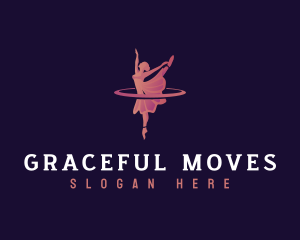 Dancing Ballerina Lady logo design