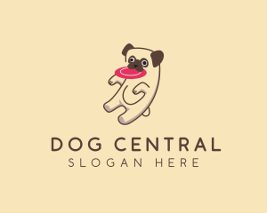 Pet Pug Frisbee Toy logo design