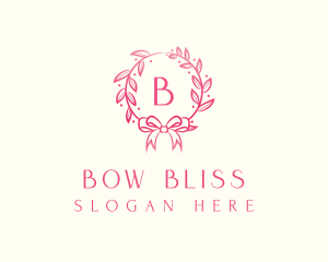 Beauty Wreath Ribbon logo design