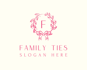 Beauty Wreath Ribbon logo design