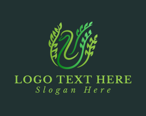 Swan Leaf Vines Logo