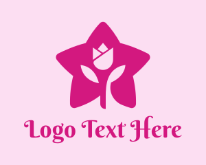 Tulip Flower Star logo design