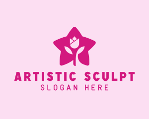 Tulip Flower Star logo design