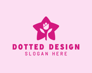 Tulip Flower Star logo design