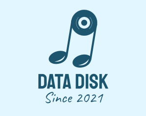 Blue Disk Note  logo design