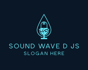 Water Droplet Podcast logo design