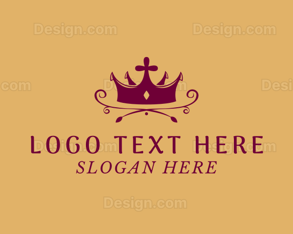 Maroon Elegant Crown Logo