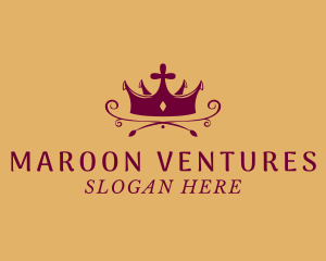 Maroon Elegant Crown logo