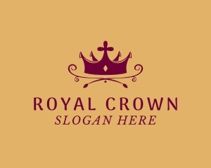 Maroon Elegant Crown logo design