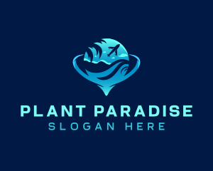 Tropical Airplane Travel logo design