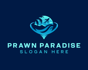 Tropical Airplane Travel logo design