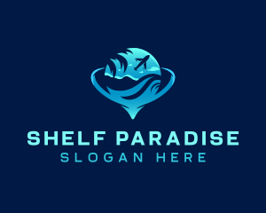 Tropical Airplane Travel logo design