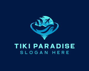 Tropical Airplane Travel logo design