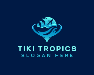 Tropical Airplane Travel logo design