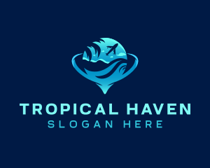 Tropical Airplane Travel logo design