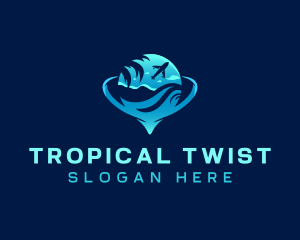 Tropical Airplane Travel logo design