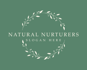 Organic Wellness Wreath  logo design