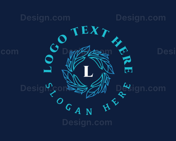 Elegant Leaf Wreath Logo