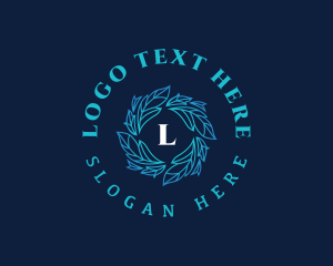 Elegant Leaf Wreath logo