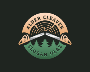 Chainsaw Lumberjack Lumber logo design