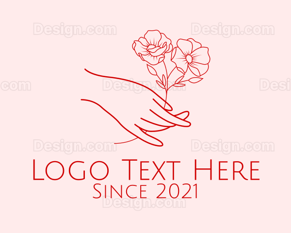 Red Flower Outline Logo