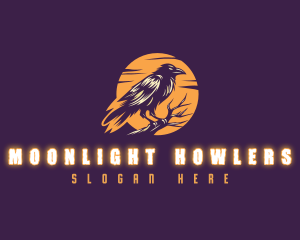 Moonlight Raven Crow logo design