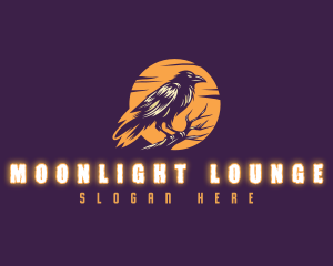 Moonlight Raven Crow logo design