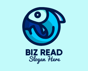 Blue Fish  Circle logo design