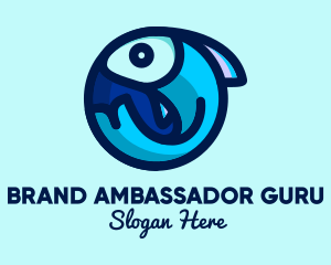 Blue Fish  Circle logo design