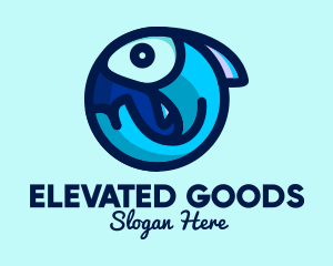 Blue Fish  Circle logo design