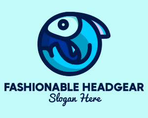 Blue Fish  Circle logo design