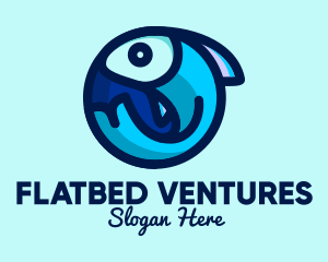 Blue Fish  Circle logo design