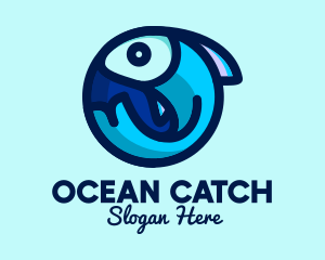 Blue Fish  Circle logo