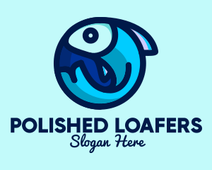 Blue Fish  Circle logo design