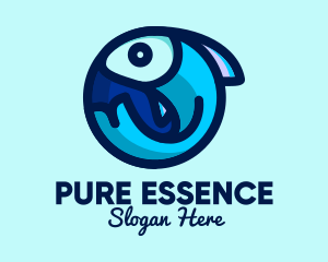 Blue Fish  Circle logo design