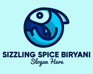 Blue Fish  Circle logo design