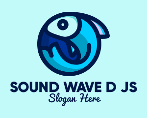 Blue Fish  Circle logo design