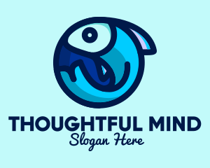 Blue Fish  Circle logo design