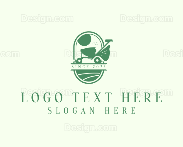 Landscaping Lawn Mower Logo