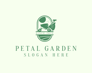 Landscaping Lawn Mower logo design