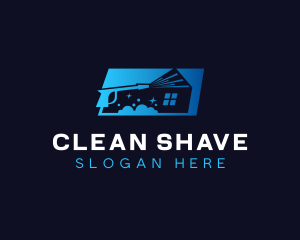 Pressure Washer Spray Clean logo design