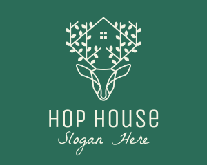 Nature Deer House  logo design